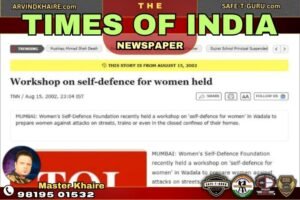 The Times of India Newspaper: Marine Drive Women Take Self Defence Class article clipping