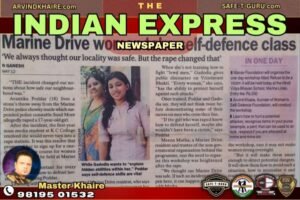 The Indian Express Newspaper: Marine Drive Women Take Self Defence Class article clipping