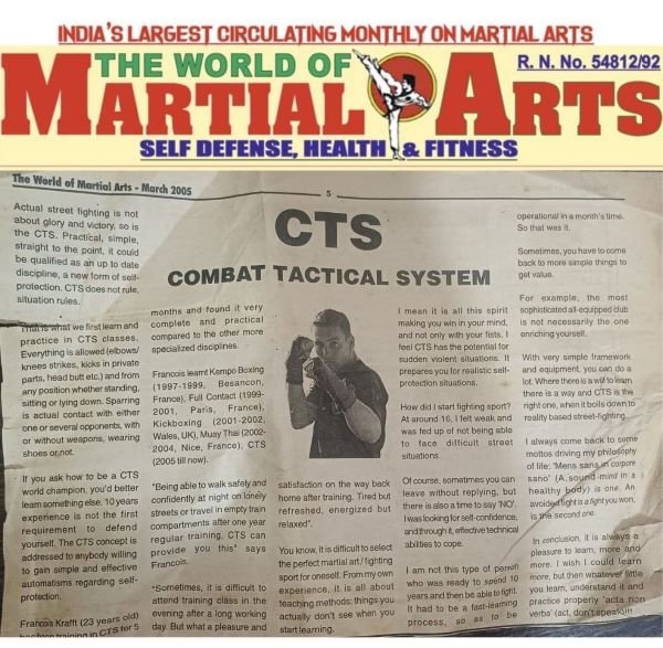 CTS Combat Tactical System: Real-World Self Defence by Arvind Khaire magazine original clipping
