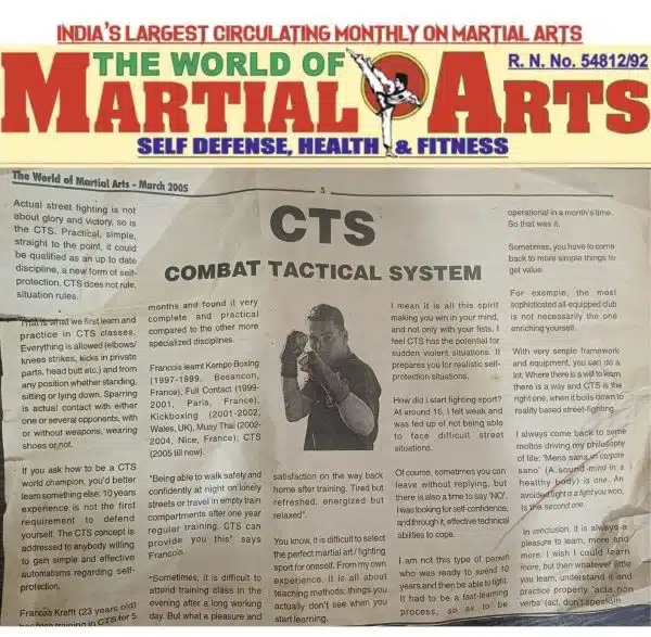 CTS Combat Tactical System: Real-World Self Defence by Arvind Khaire magazine original clipping