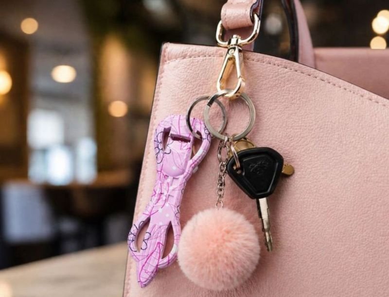 Self defence Keychain attached with a purse